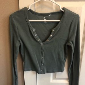 Navy green crop top